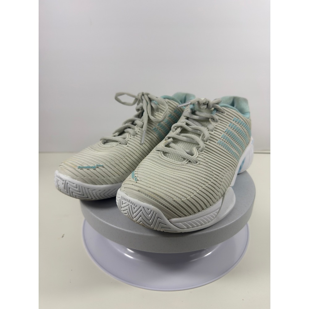 K-Swiss Women's Tennis Shoes Low Court Sneakers Cream Blue Size 9 - Picture 4 of 15